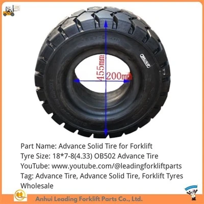 Advance Solidne opony do wózków widłowych|Opona Advance 18*7-8(4,33) OB502|Hurtownia opon Advance